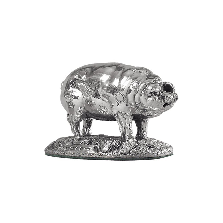 Sterling Silver Miniature Pig Figurine