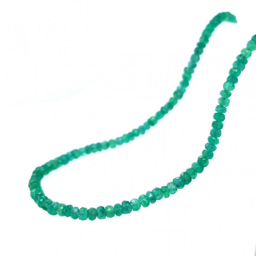 Faceted Emerald Beads with a 9ct Yellow Gold Clasp