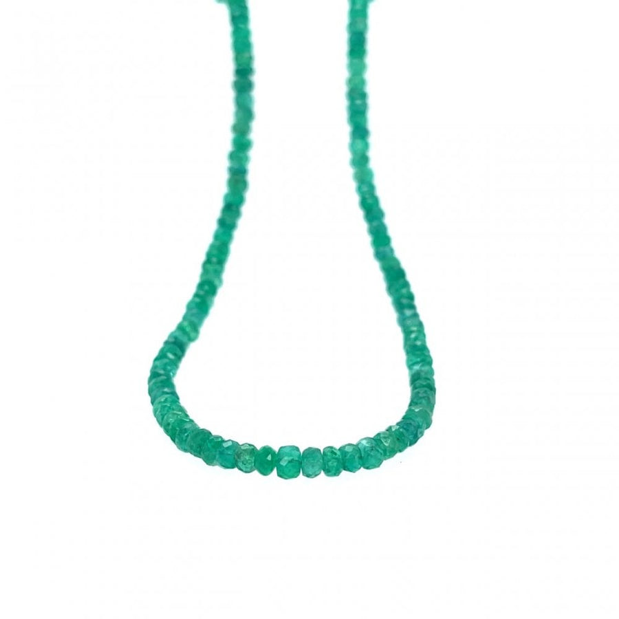 Faceted Emerald Beads with a 9ct Yellow Gold Clasp