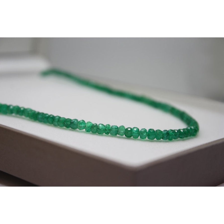 Faceted Emerald Beads with a 9ct Yellow Gold Clasp