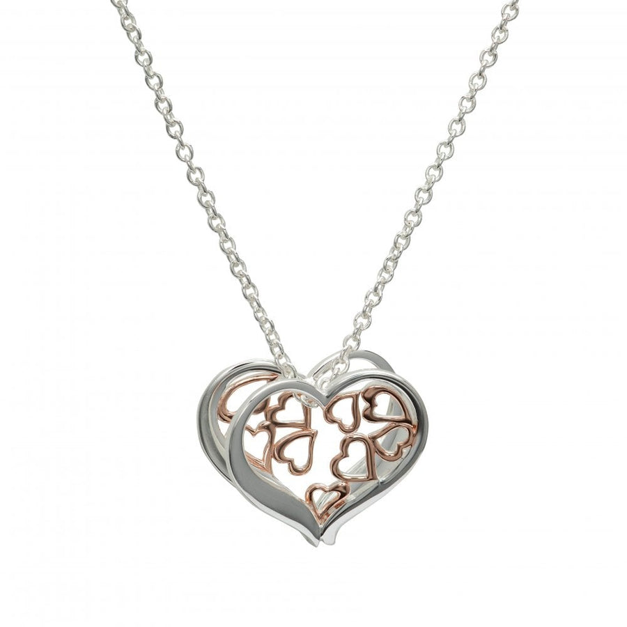 Unique Ladies Sterling Silver Open 3D Heart Necklace