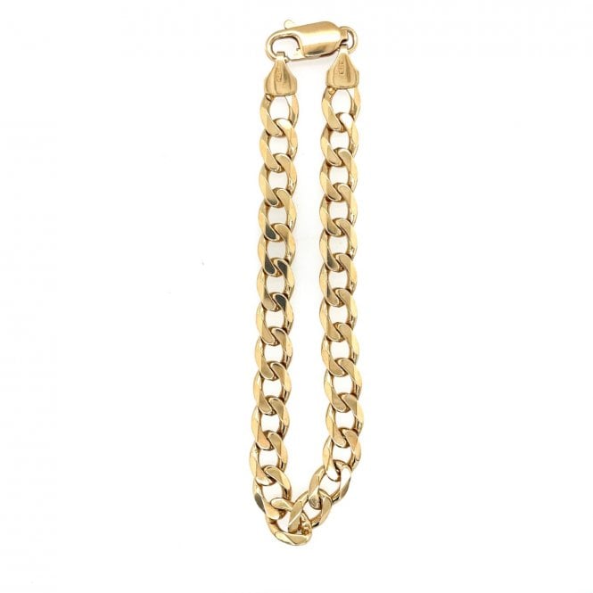 Previously Owned 9ct Yellow Gold Chunky Metric Curb Bracelet