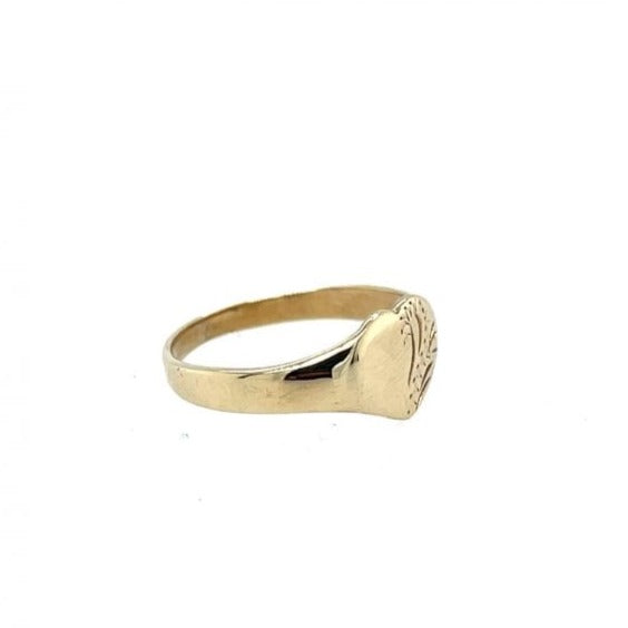 Previously Owned 9ct Yellow Gold Small Heart Signet Ring