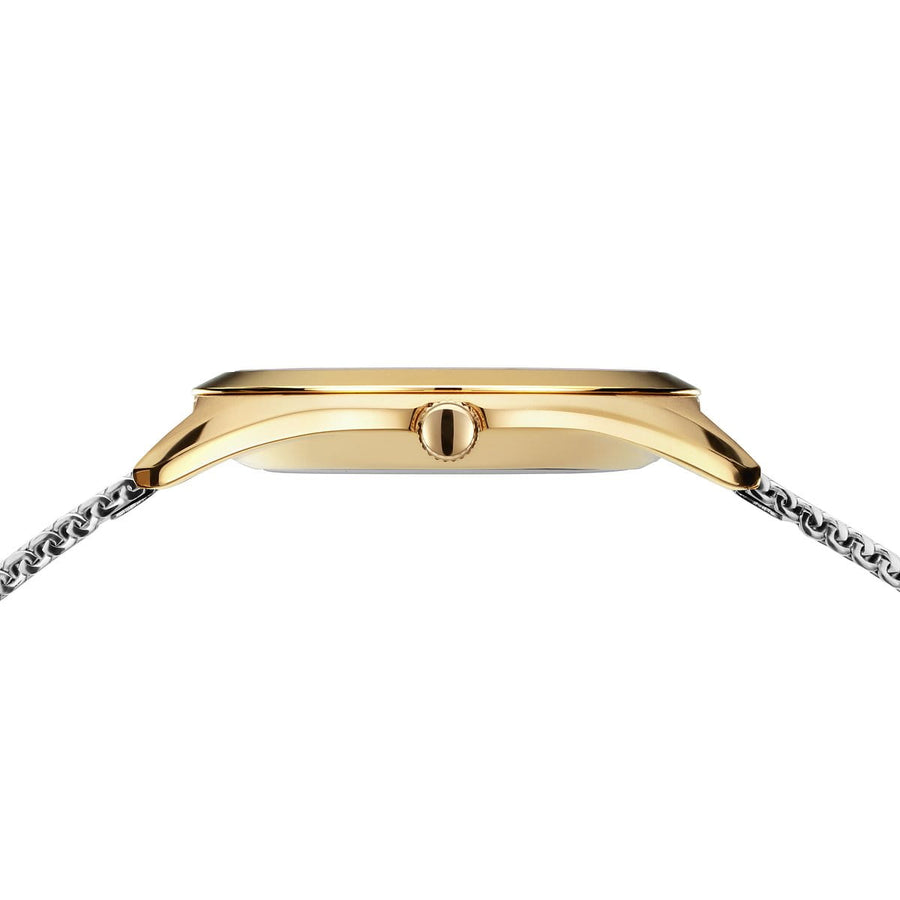 Bering Ladies Steel & Gold Plated Solar Mesh Bracelet Watch