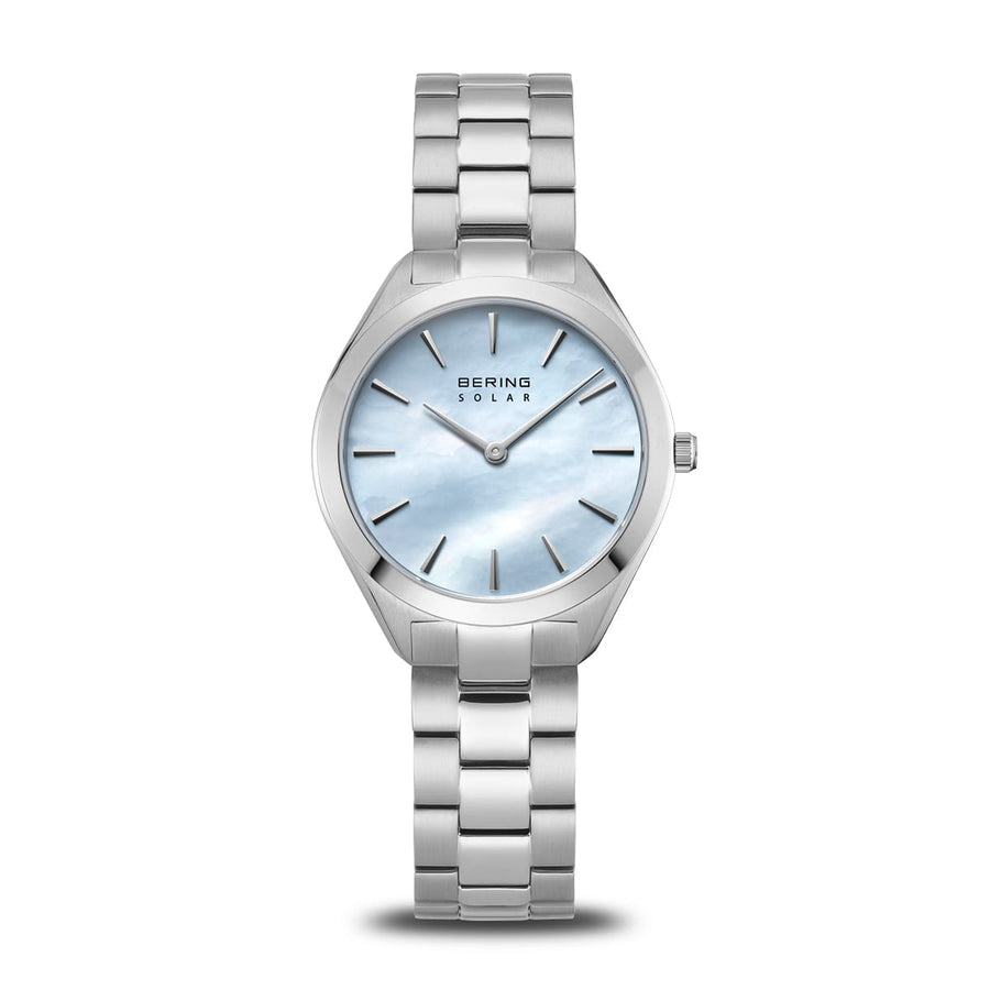 Bering Steel Ladies Mother-of-Pearl Dial Solar Watch