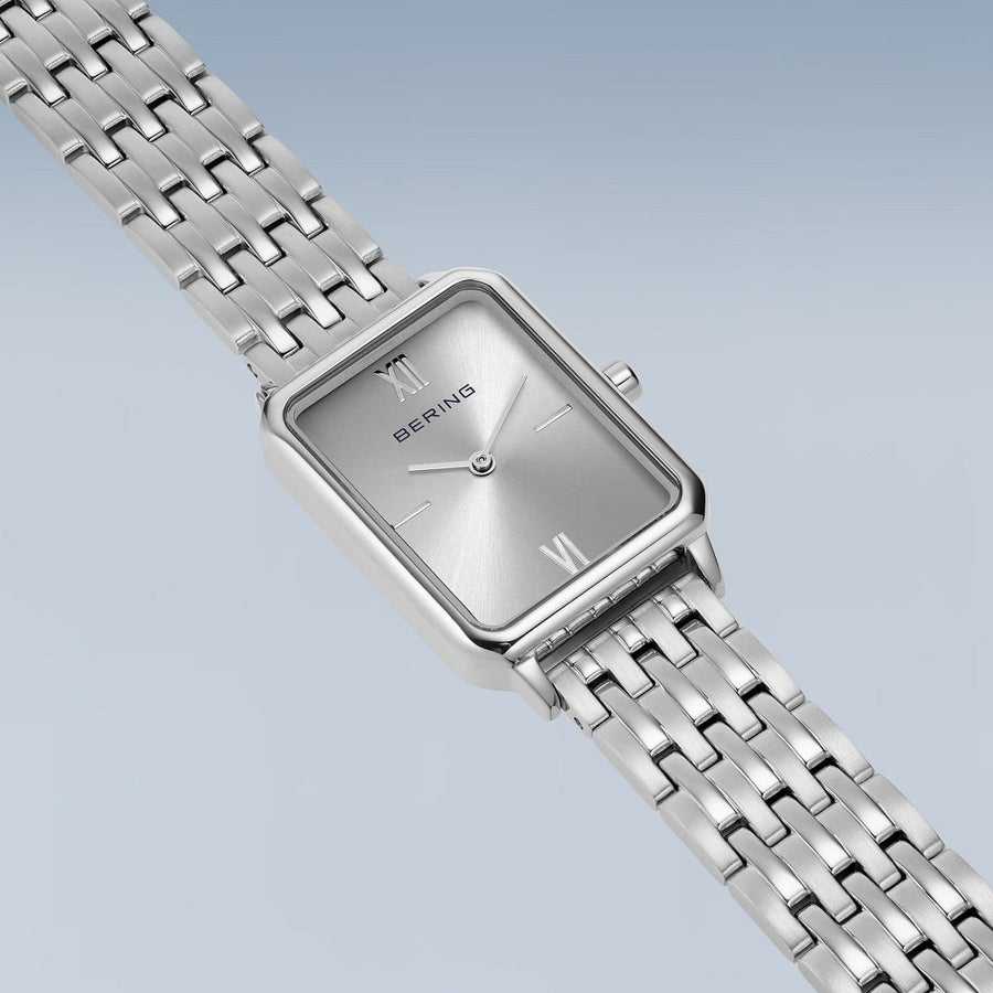 Bering Steel Ladies Rectangular Case & Bracelet Watch