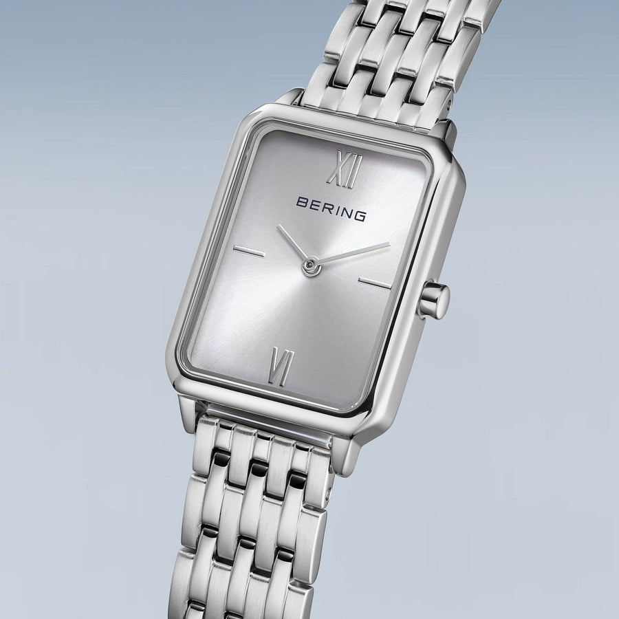 Bering Steel Ladies Rectangular Case & Bracelet Watch