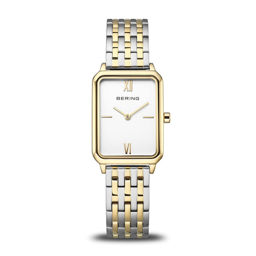 Bering Two-Tone Ladies Rectangular Case & Bracelet Watch