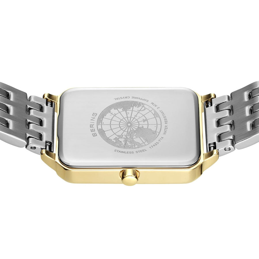 Bering Two-Tone Ladies Rectangular Case & Bracelet Watch