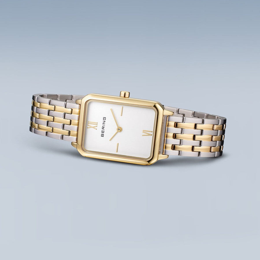 Bering Two-Tone Ladies Rectangular Case & Bracelet Watch