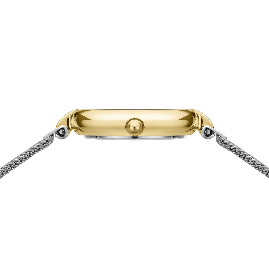 Bering Ladies Small Two-Tone Diamond Set Mesh Bracelet Watch