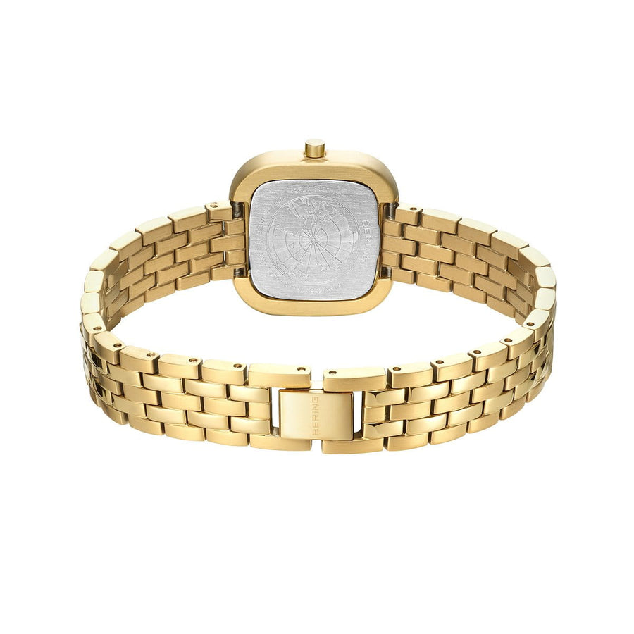 Bering Ladies Gold Classic Square White Dial Watch