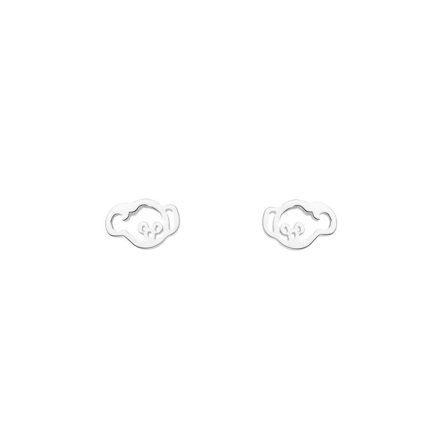 Sterling Silver Koala Face Stud Earrings