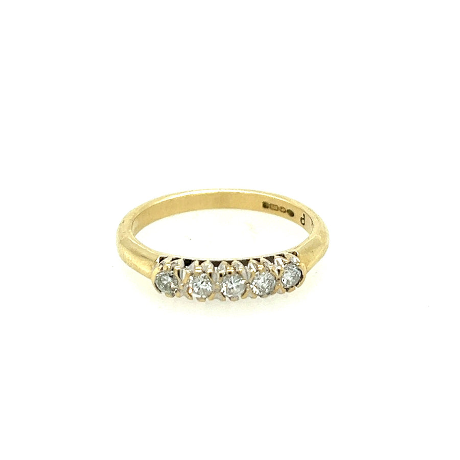 Previously Owned 9ct Yellow Gold 5 Stone Diamond Ring