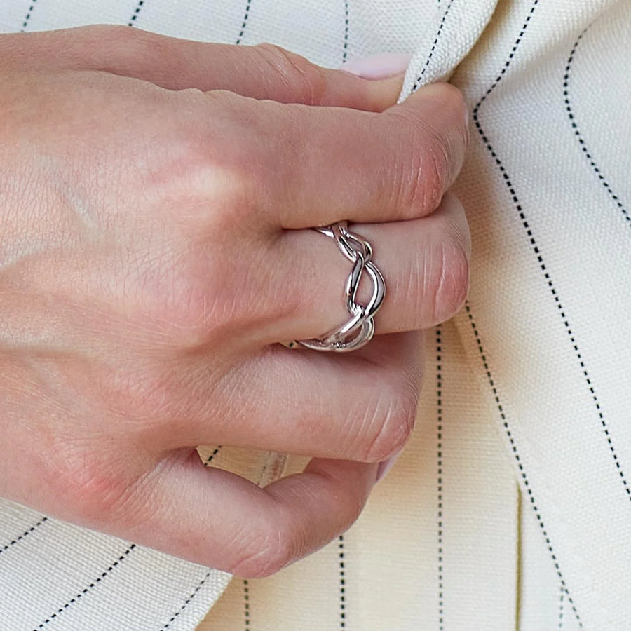Kit Heath Sterling Silver 'Entwine Twine' Open Link Ring