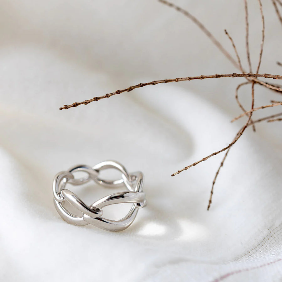 Kit Heath Sterling Silver 'Entwine Twine' Open Link Ring