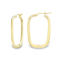 9ct Yellow Gold Square Hoop Earrings