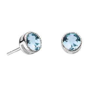 Sterling Silver Vintage Blue Topaz Stud Earrings