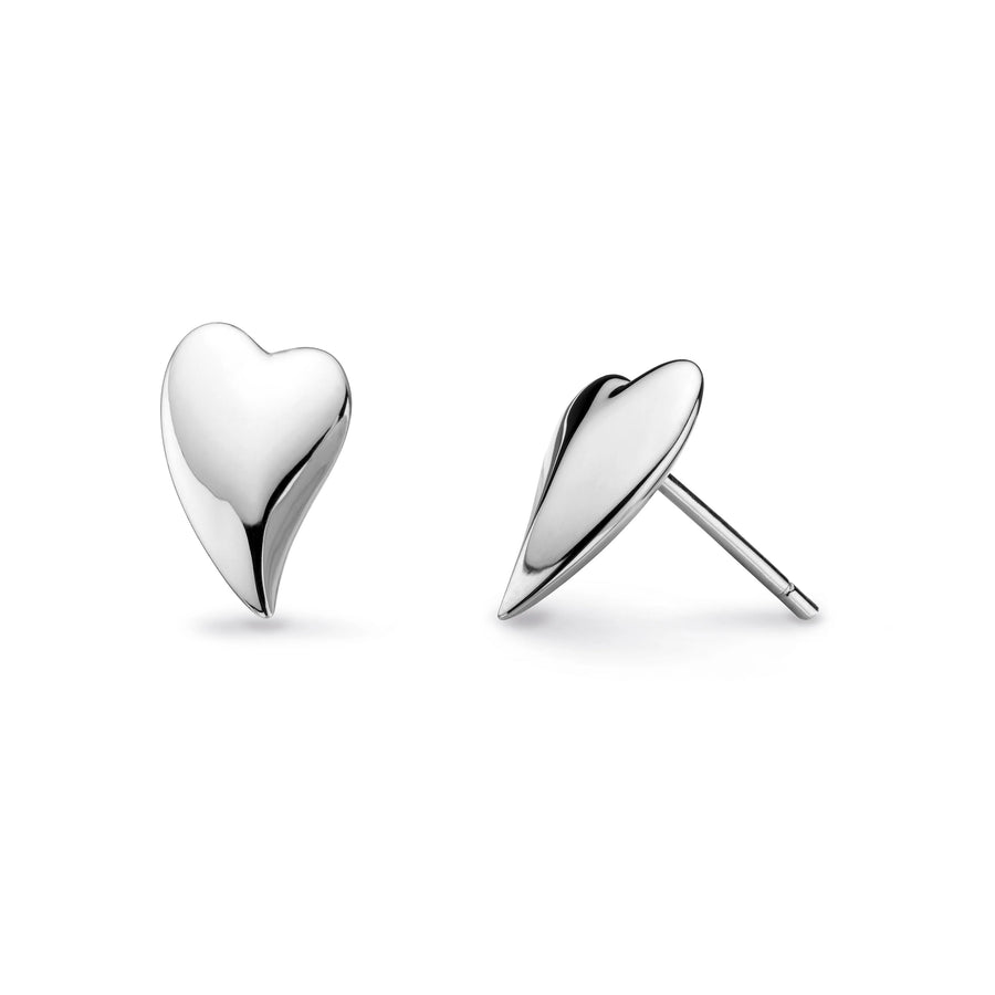 Kit Heath Sterling Silver Mini Heart Stud Earrings