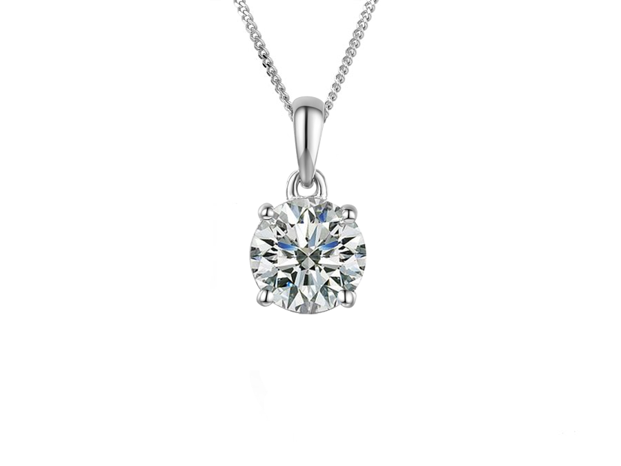 Amore Argento Sterling Silver CZ Round Necklace
