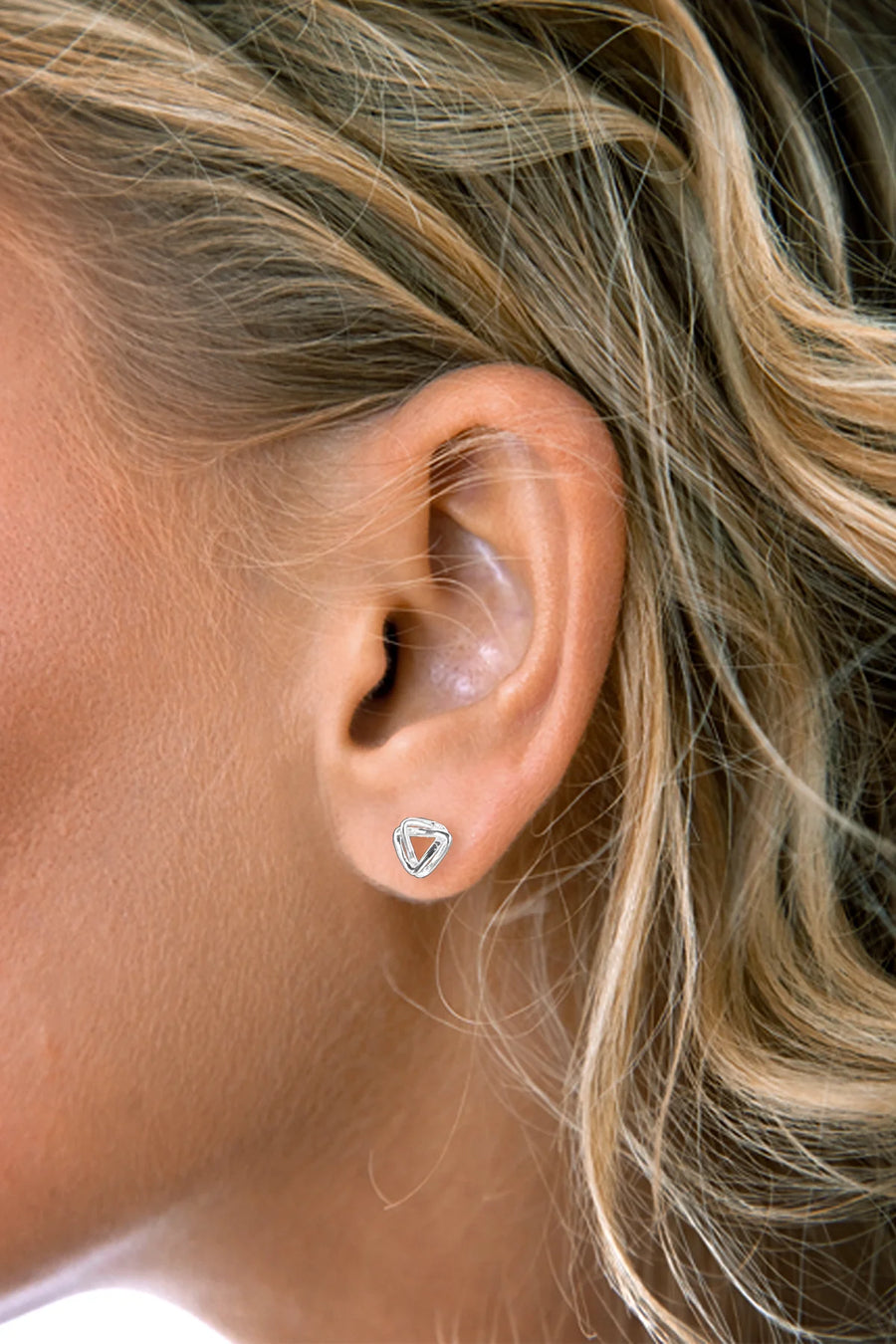 Nina Breddal Sterling Silver Double Triangle Stud Earrings