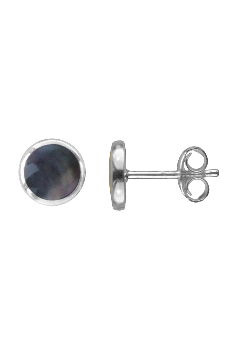 Nina Breddal Sterling Silver Grey MOP Stud Earrings