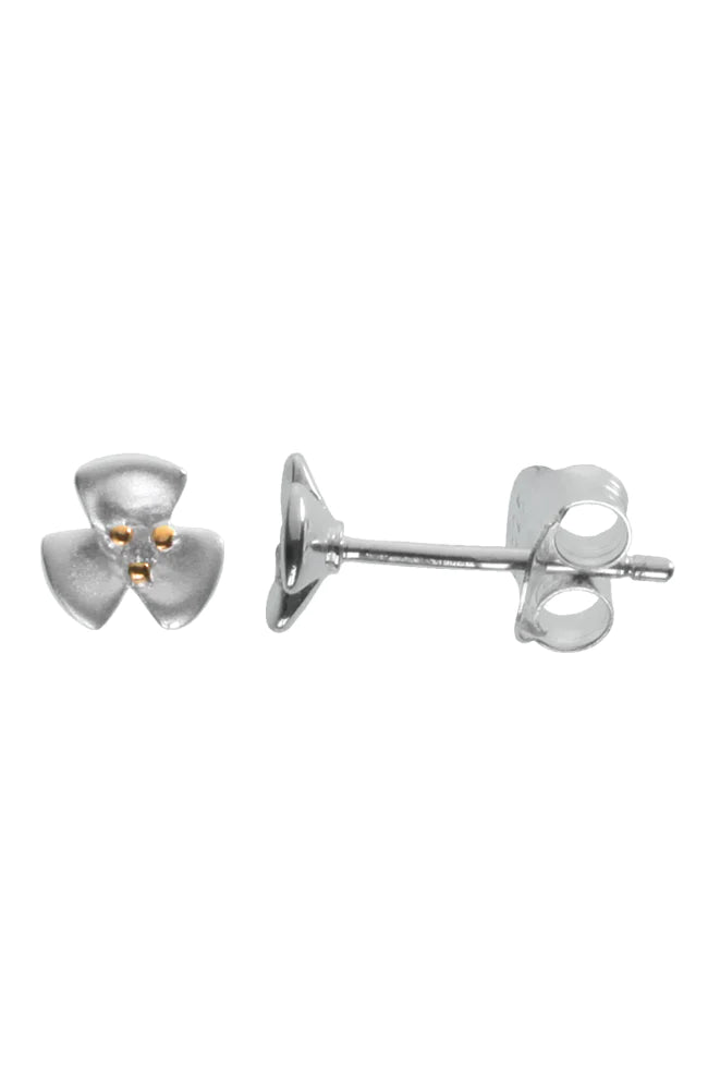 Nina Breddal Sterling Silver Small CZ Flower Stud Earrings