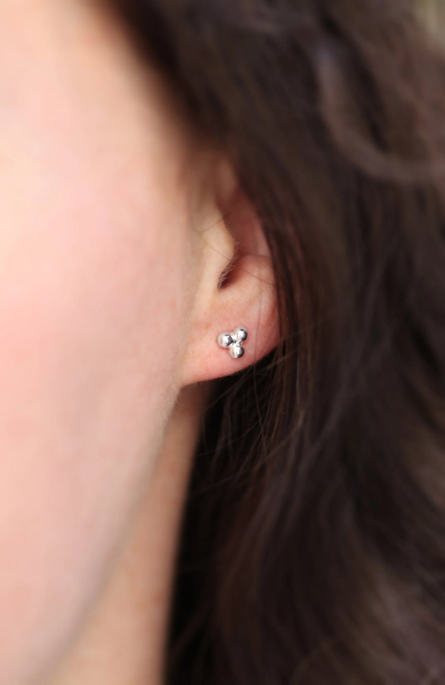 Nina Breddal Sterling Silver Dot Trio Small Stud Earrings