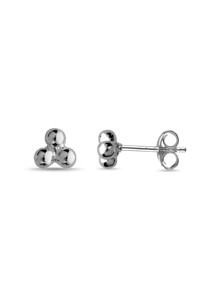 Nina Breddal Sterling Silver Dot Trio Small Stud Earrings