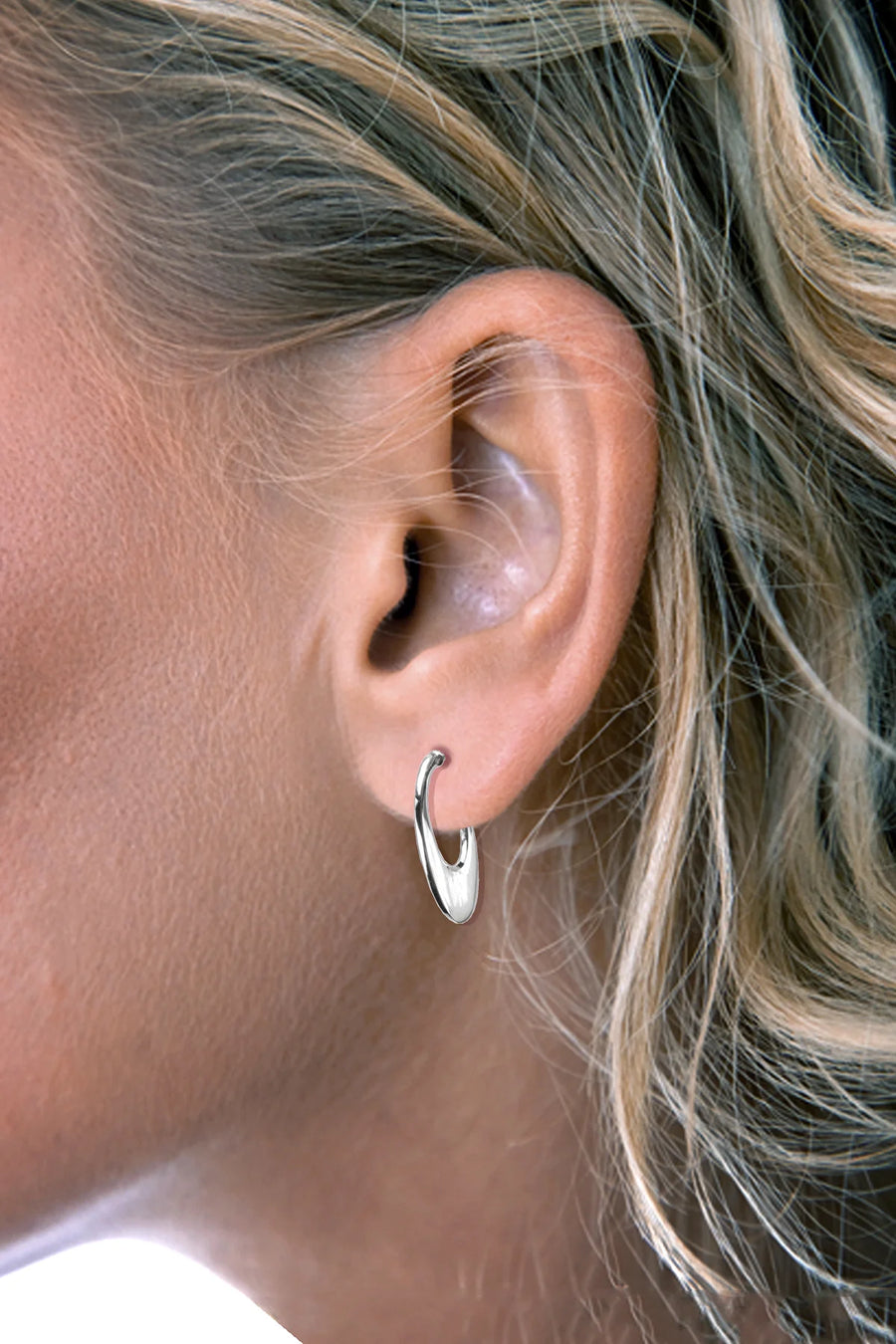 Nina Breddal Sterling Silver Thin crescent Hoop Earrings