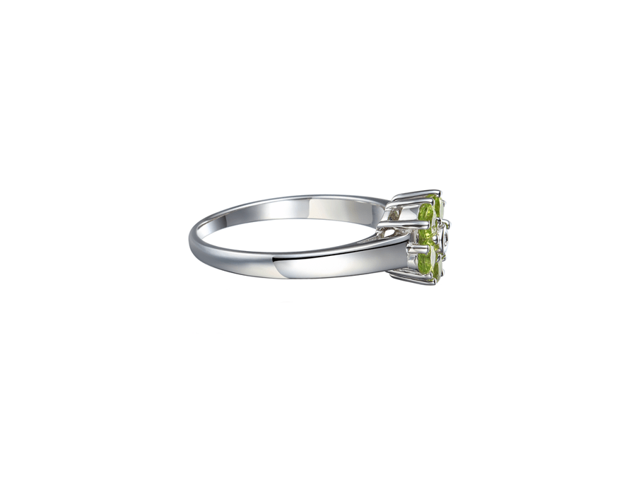 Amore Argento Sterling Silver Daisy Peridot Ring