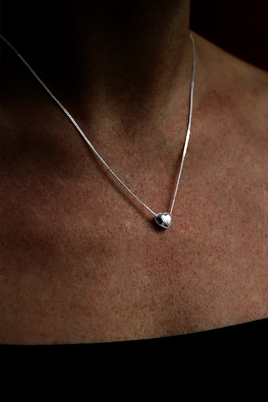 Nina Breddal Sterling Silver Heart Slider Necklace