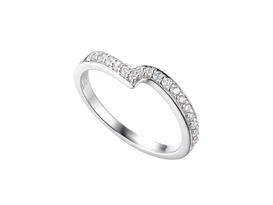 Amore Argento Sterling Silver CZ Shaped Half Eternity Ring
