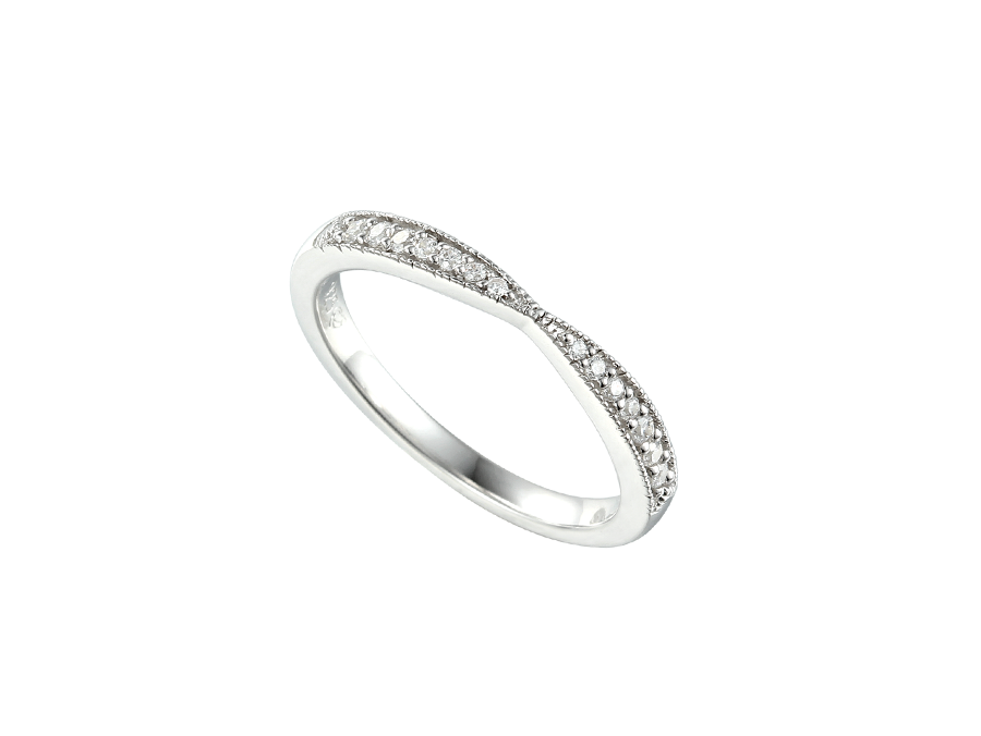 Amore Argento Sterling Silver CZ Cut-Out Half Eternity Ring