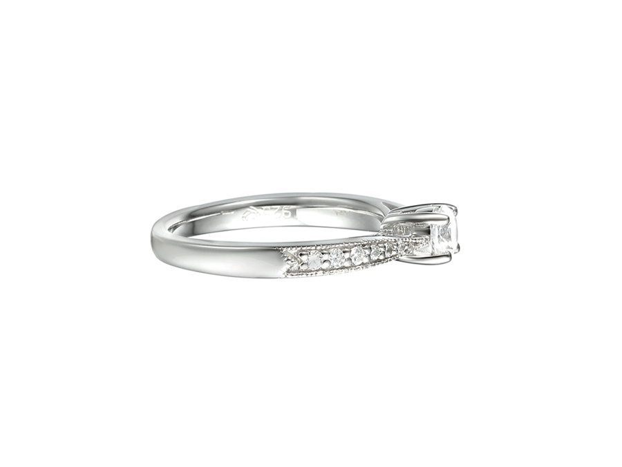 Amore Argento Sterling Silver Solitaire CZ Set Ring