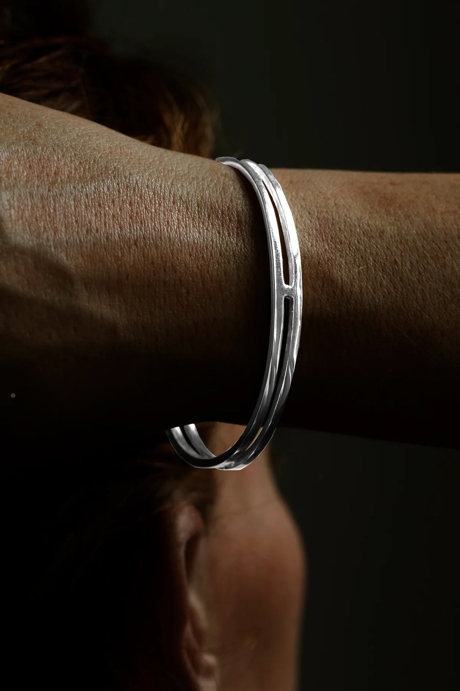 Nina Breddal Sterling Silver Two-Strand Cuff Bangle