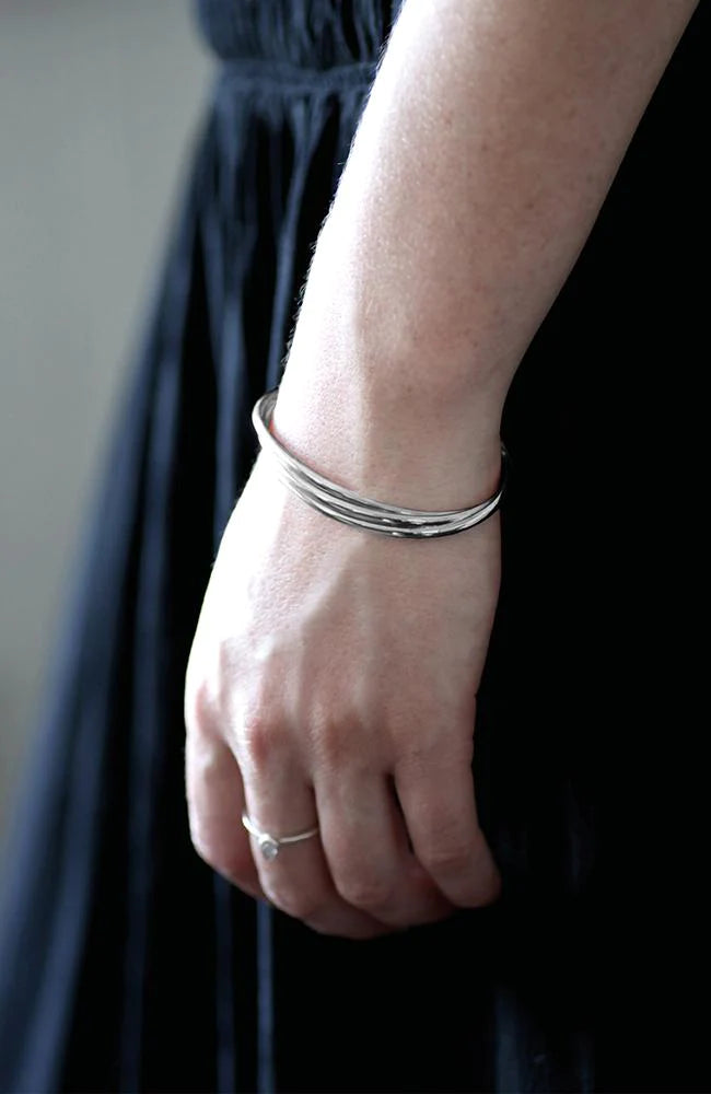 Sterling Silver Twisted Cuff Bangle