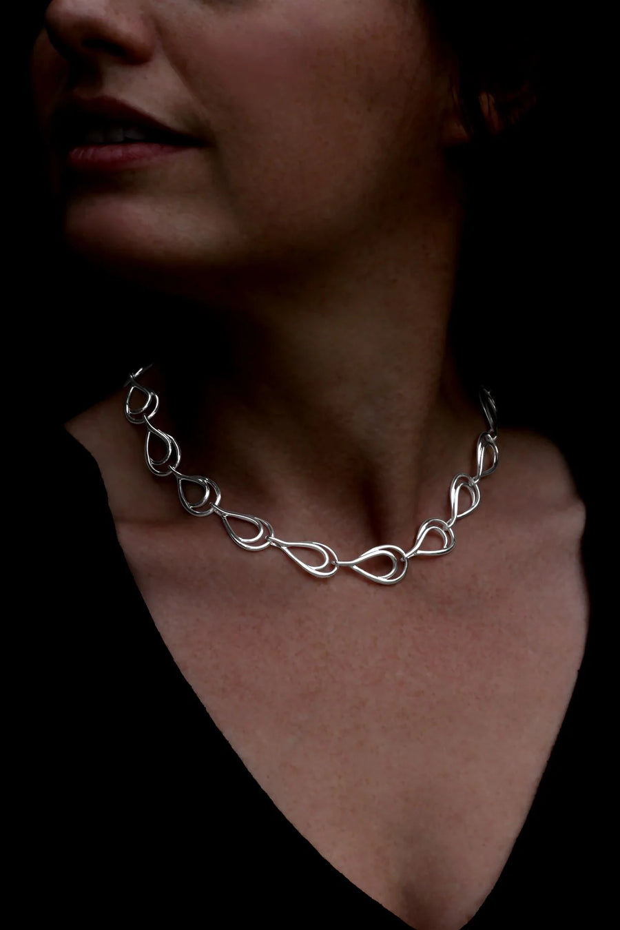 Nina Breddal Sterling Silver Open Double Loop Necklet