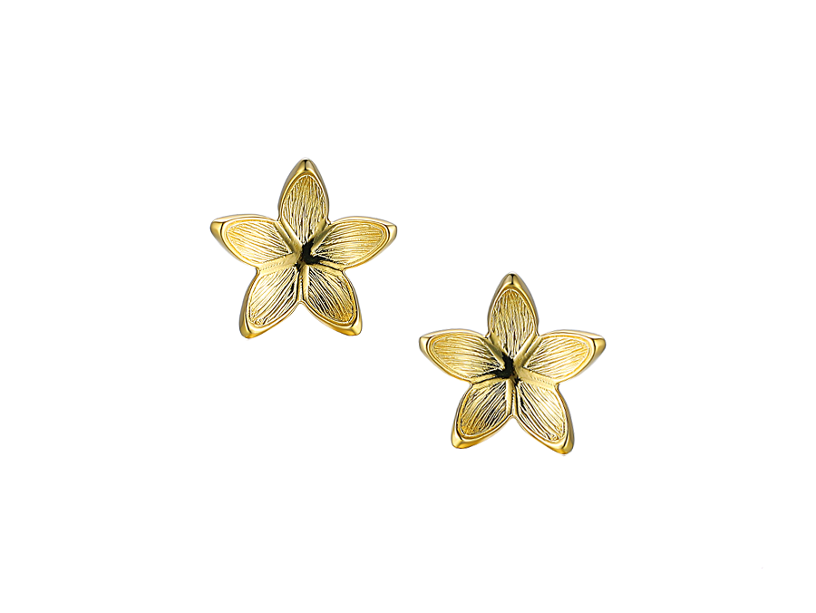 9ct Yellow Gold Flower Stud Earrings