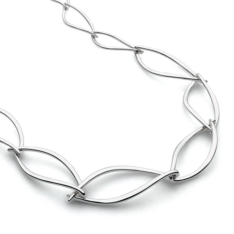 Kit Heath Sterling Silver Entwine Open Link Statement Toggle Necklace