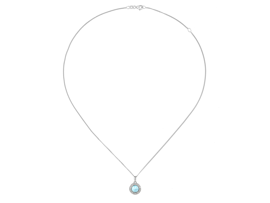 Amore Argento Sterling Silver Larimar Cluster Necklace