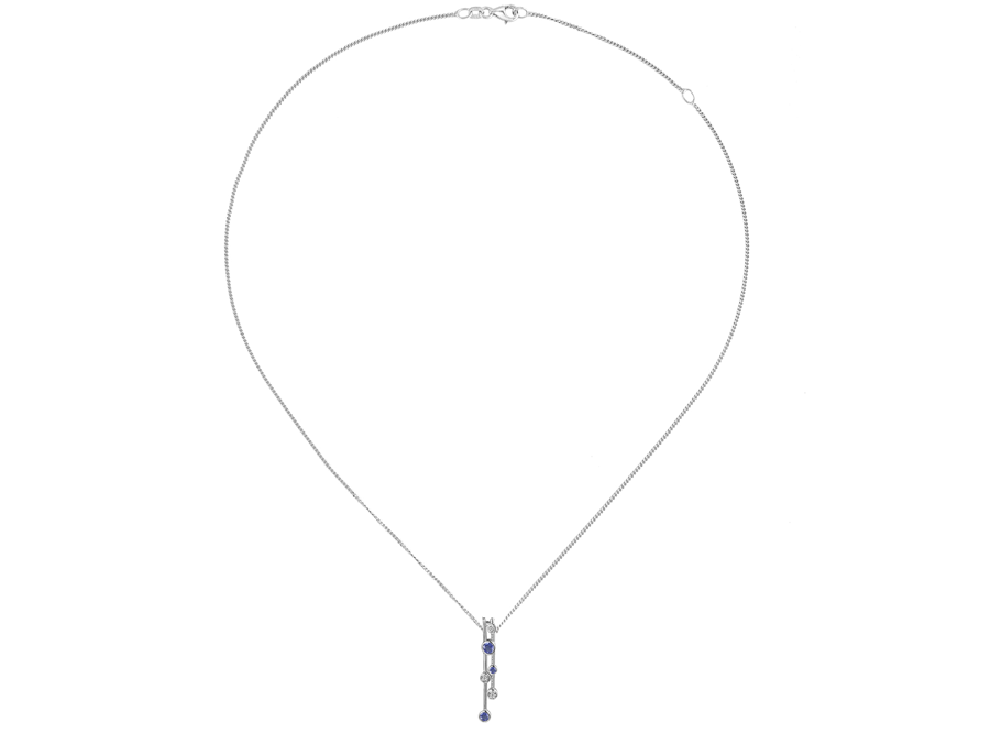 Amore Argento Sterling Silver CZ & Tanzanite Bubble Pendant & Chain