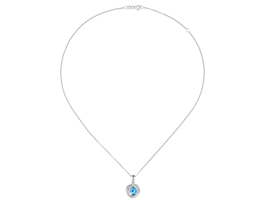 Amore Argento Sterling Silver Blue Topaz Pendant & Chain