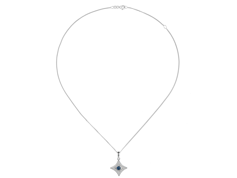 Amore Argento Silver Sapphire & CZ Necklace