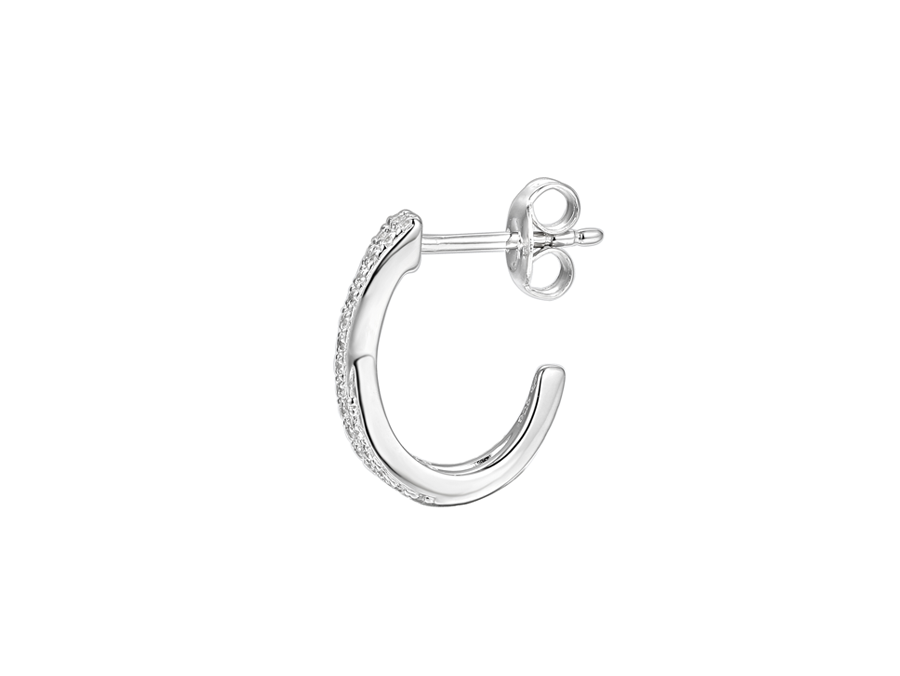 Amore Argento Silver CZ Hoop Earrings