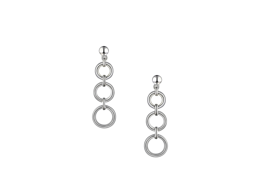 Amore Argento Sterling Silver Circle Drop Earrings