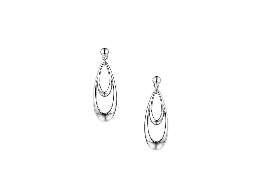 Amore Argento Sterling Silver Double Oval Drop Earrings