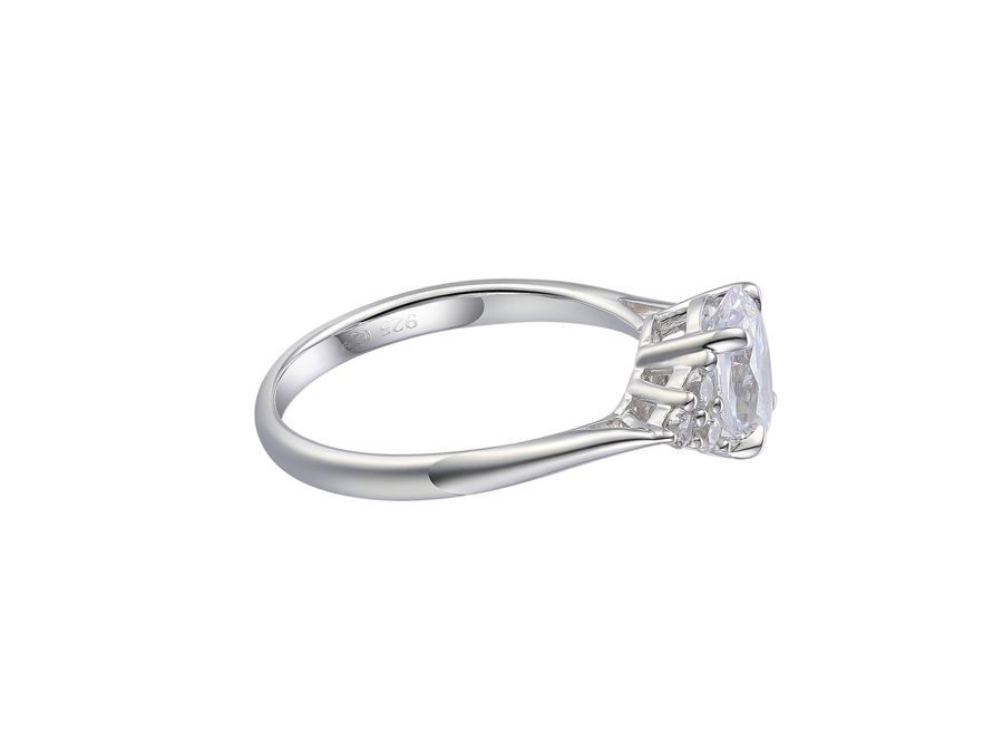 Amore Argento Sterling Silver CZ Cluster Ring