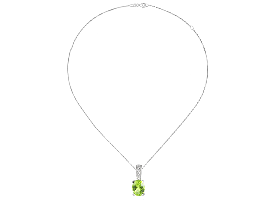 Amore Argento Silver Peridot & CZ Necklace