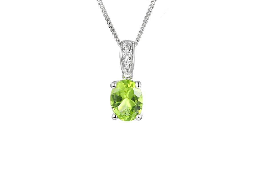 Amore Argento Silver Peridot & CZ Necklace